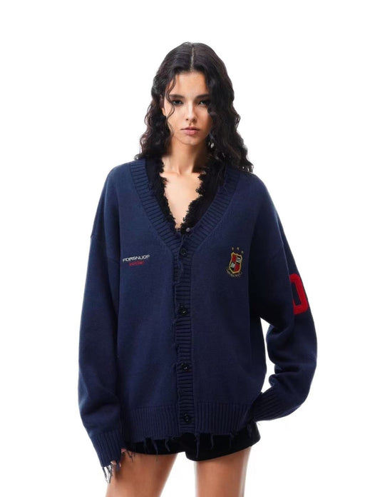 FDR Badge Embroidery Knitted Cardigan