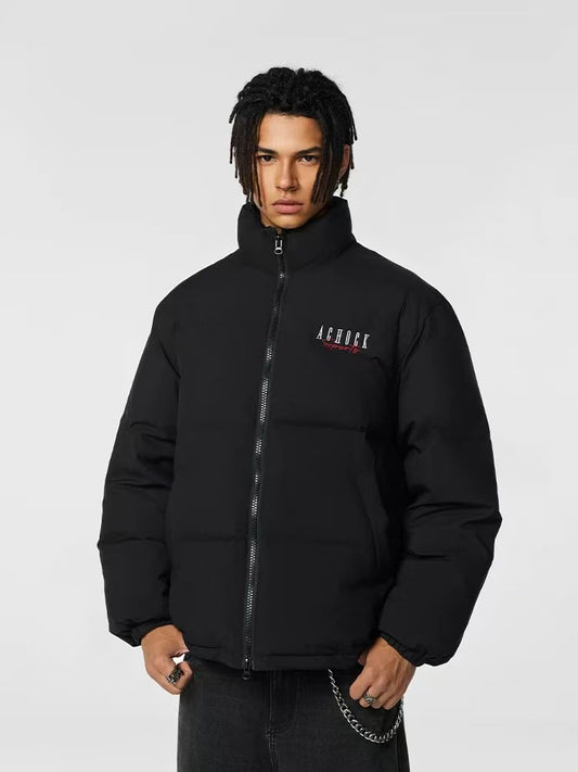 ACHOCK Logo Embroidered White Duck Down Jacket