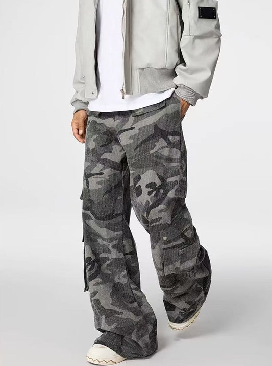 ACHOCK Retro Heavy Duty Workwear Camouflage Jeans