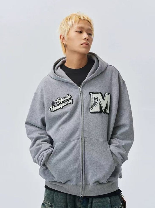 MEDM Retro Logo Towel Embroidered Zipper Hoodie