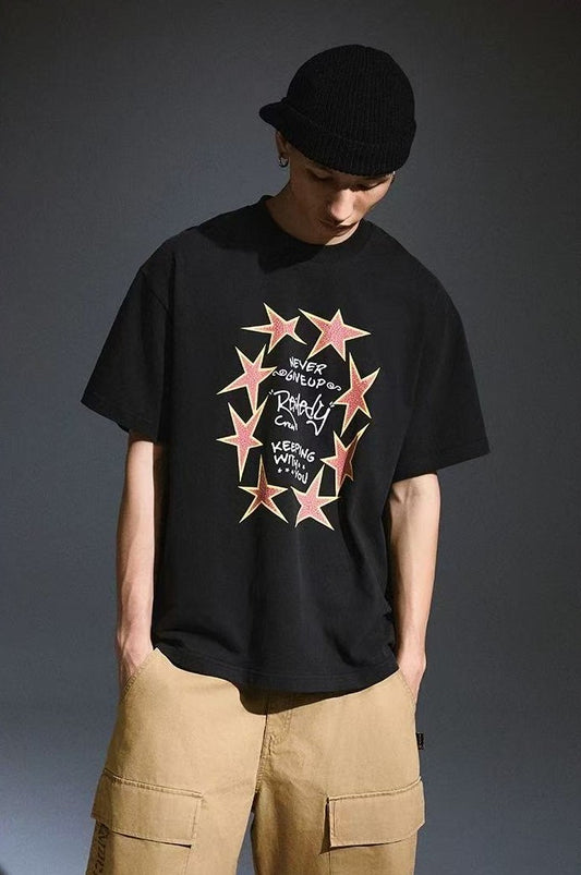 REMEDY Retro Star Print Short-sleeve T-shirt