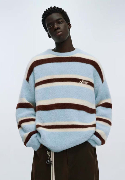 ATRY Striped Patchwork Sweater