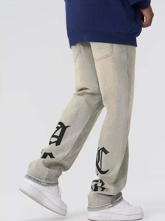 ACHOCK Street Gothic Logo Print Yellow Mud Jeans