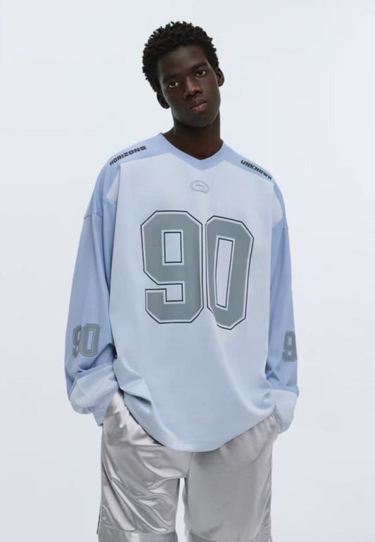 ATRY Contrast color V-neck Long-sleeved Ice Hockey Jersey