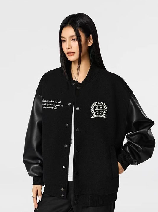 ACHOCK Vintage Patchwork Logo Design Jacket