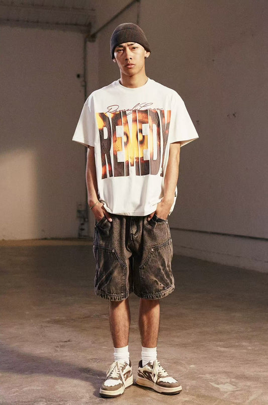 REMEDY Washed Vintage Denim Shorts