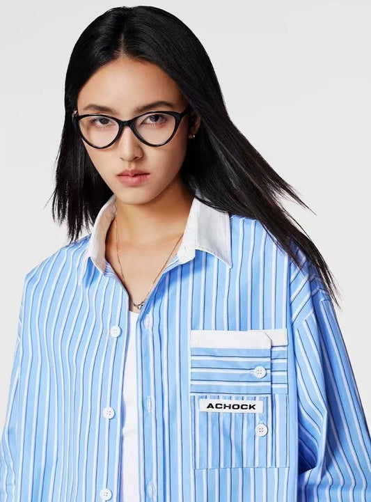 ACHOCK Striped Lining Long-sleeve Shirt