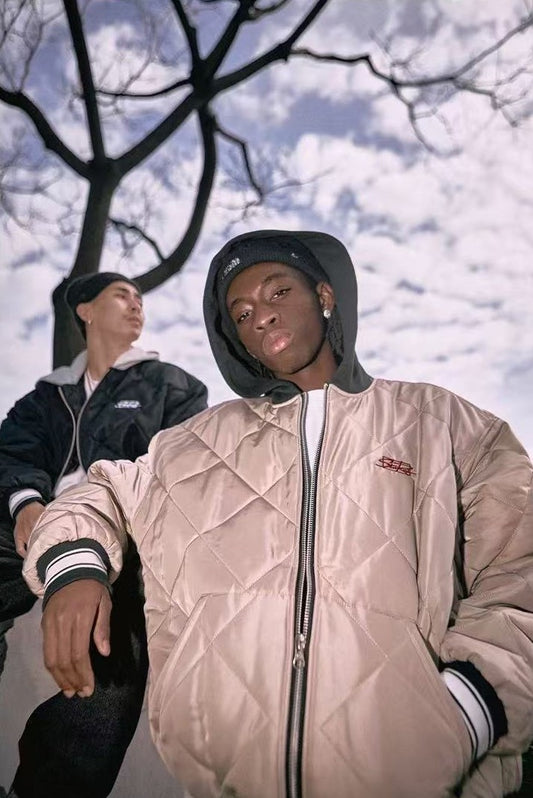 REMEDYxSTA Embroidered Quilted Baseball Hooded Jersey