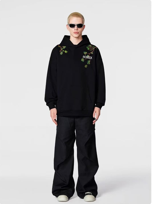 ACHOCK Pine Tree Embroidery Hoodie