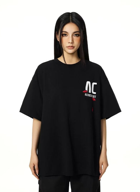 ACHOCK Logo Rose Print T-shirt