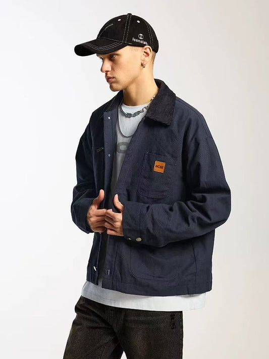 ICONSLAB Corduroy Collar Barn Style Work Jacket