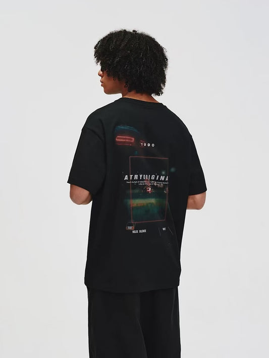 ATRY Night Scene Pattern Printed T-shirt