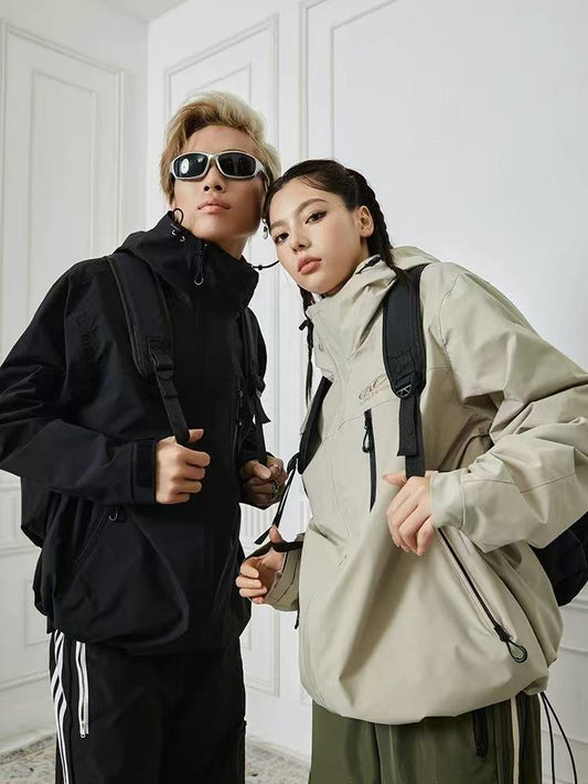 ACHOCK Logo Print Vintage Hiking Jacket