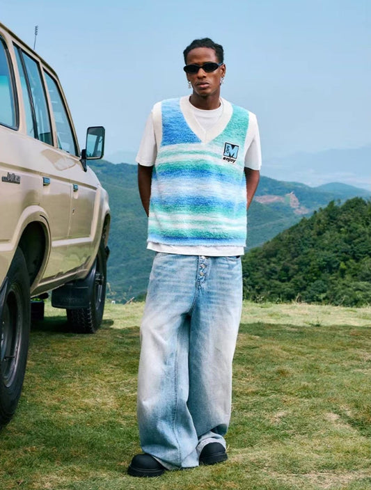 MEDM Colorful Striped Sweater Vest