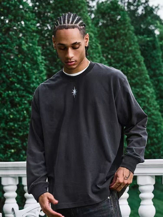 REMEDY Octagram Star Print Long-sleeve Tee