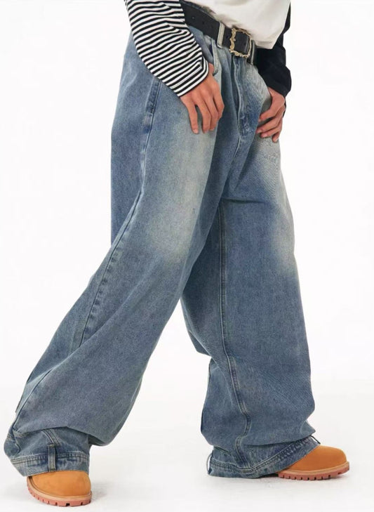 BIPOLAR Mirrored Wide-leg Jeans