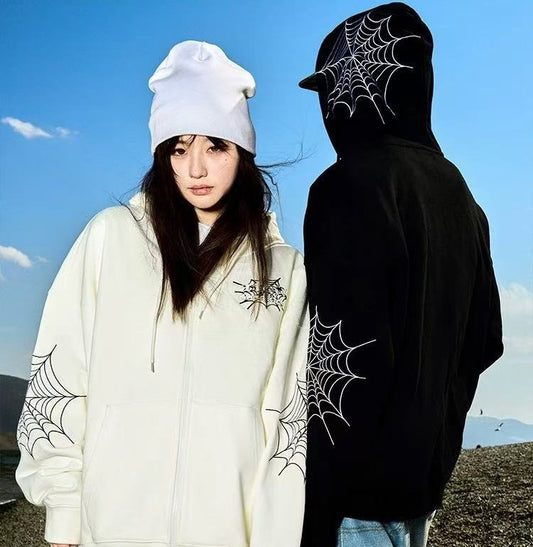 AFGK Spider Web Print Cardigan Jacket