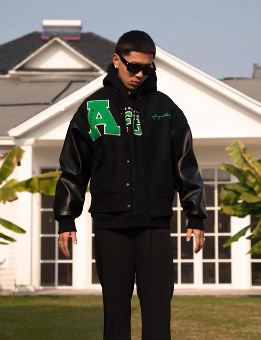 AFGK Hip-hop Baseball Varsity Jacket