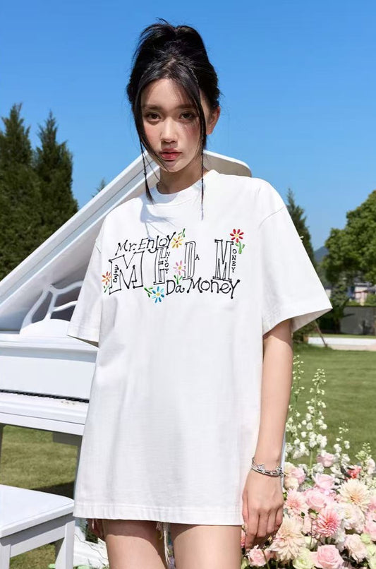 MEDM Scattered Flower Short-sleeved T-shirt