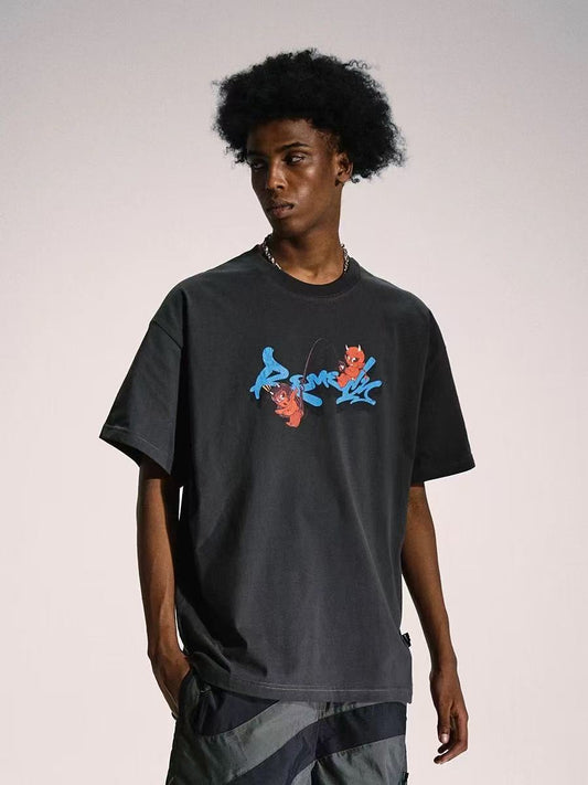 REMEDY Little Demon Print Short-sleeve T-shirt