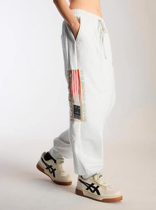 ICONSLAB Side Seam Flag Foam Printed Trousers