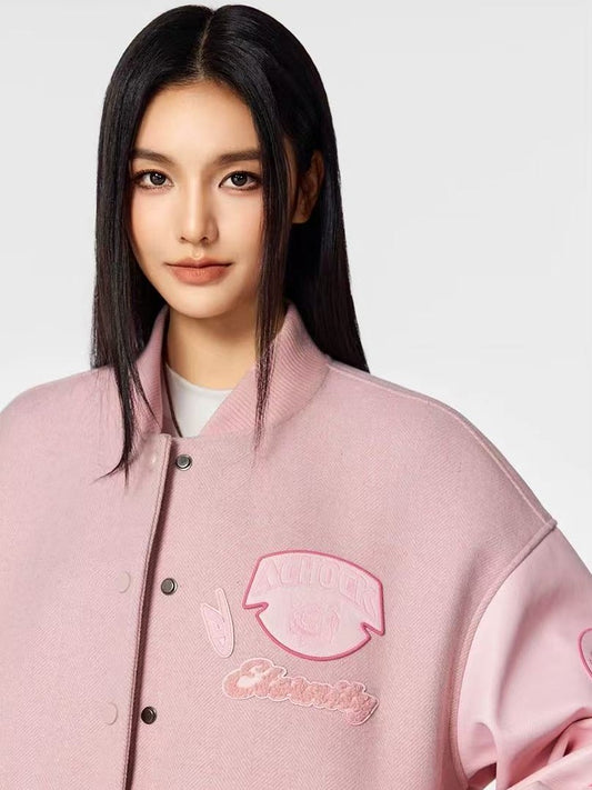 ACHOCK Vintage Embroidered Baseball Jacket