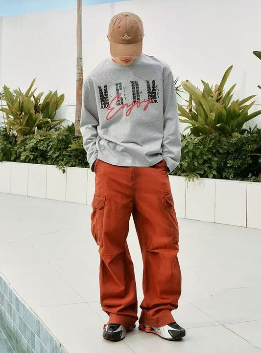 MEDM Washed Cropped Long-sleeve T-Shirt