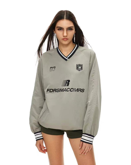 FDR V-neck Small Grid Printed Sweater