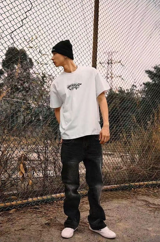 REMEDYxSTA Dragon Claws Letter Print Short-sleeve T-shirt