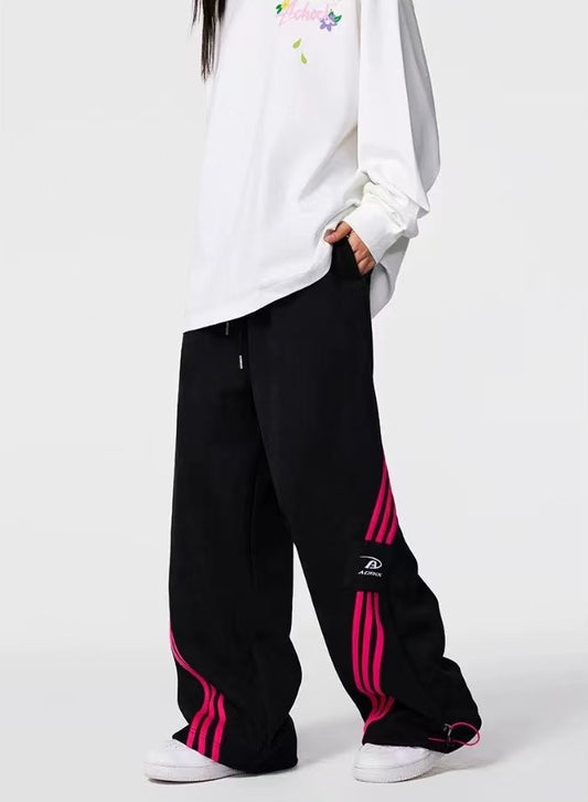 ACHOCK Striped Patchwork Casual Trousers