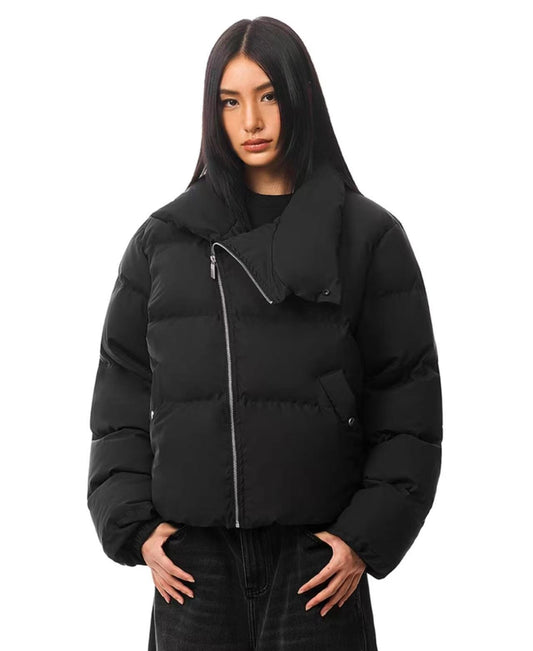 FDR Diagonal Zipper Stand Collar Down Jacket (For Women)