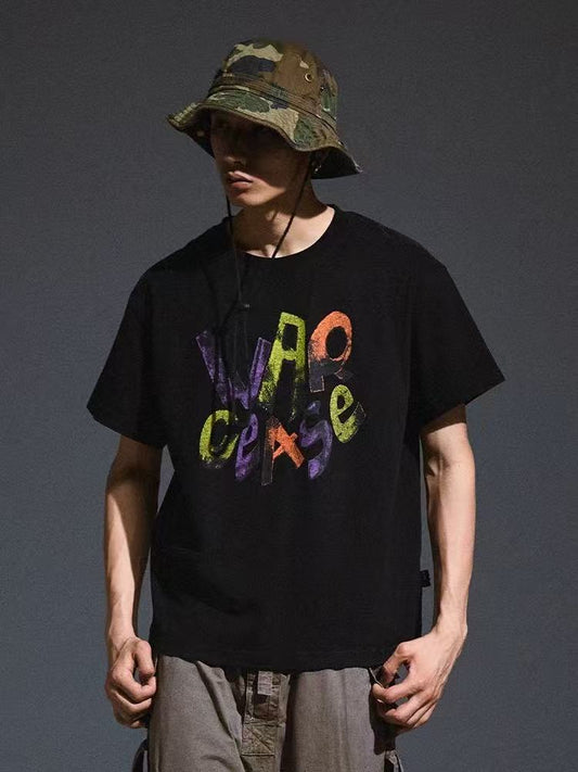 REMEDY Vintage War Cease Match Print Short-sleeve T-shirt