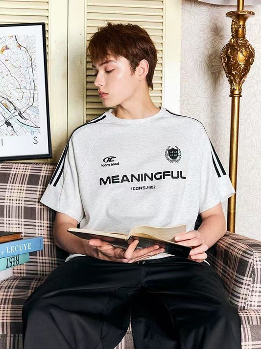 ICONSLAB Stitched Contrasting Striped Webbing T-Shirts