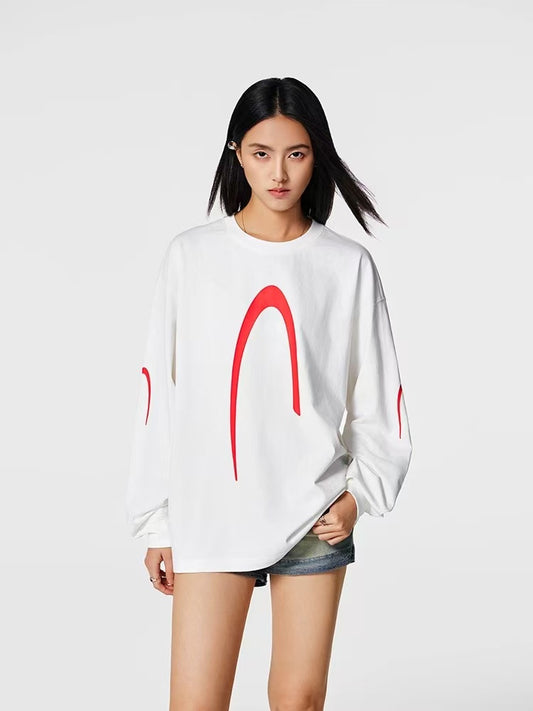 ACHOCK Round Neck High-street Long-sleeve T-shirt