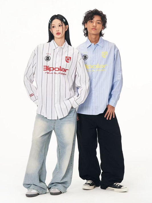 BIPOLAR Four-pointed Star Football Embroidered Polo Shirt