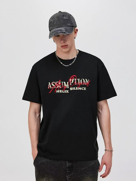 ATRY Misplaced Text Layout Short-sleeved T-shirt