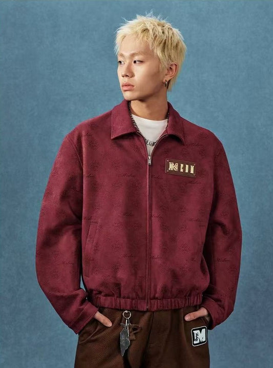 MEDM Suede Leather Brand Lapel Jacket