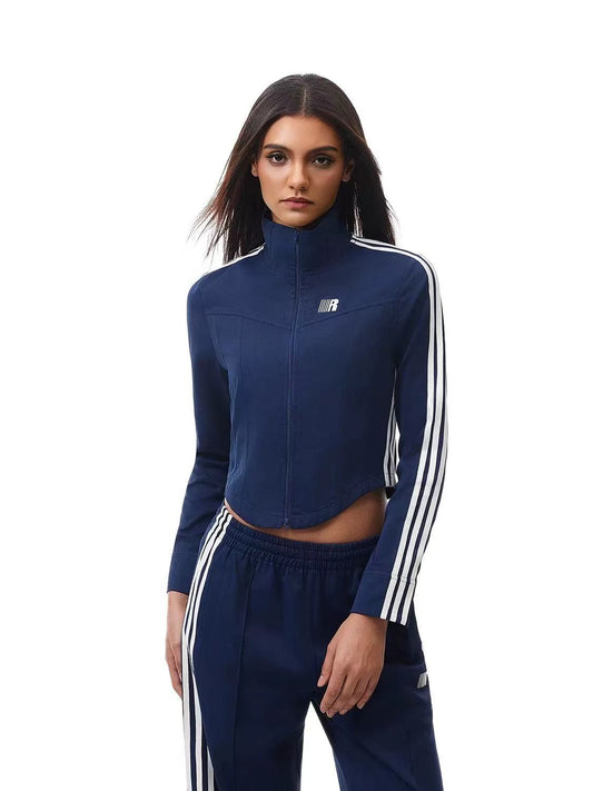 FDR Stand Collar Slim Fit Webbing Jacket (For Women)