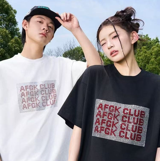 AFGK "GoodKids" Hot Diamond Printed Short-sleeved T-shirt