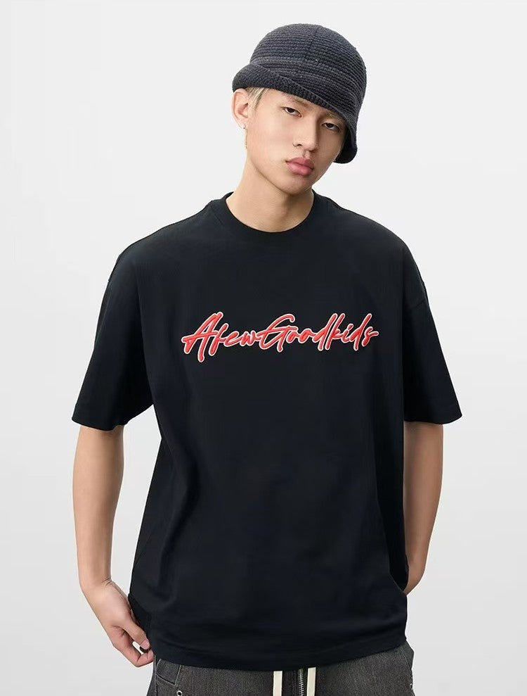 AFGK High-foam Embroidered Short-sleeved T-shirt