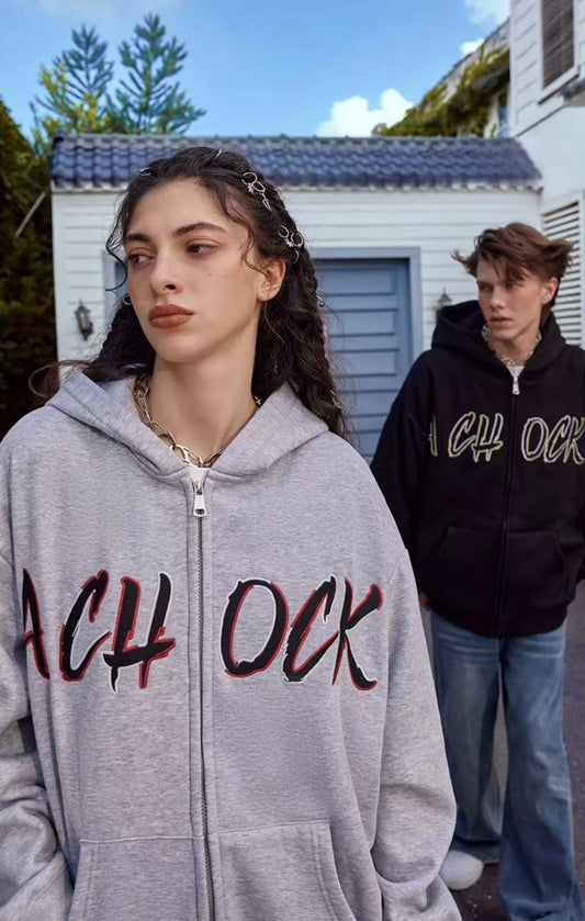 ACHOCK Embroidered Logo Cardigan Jacket