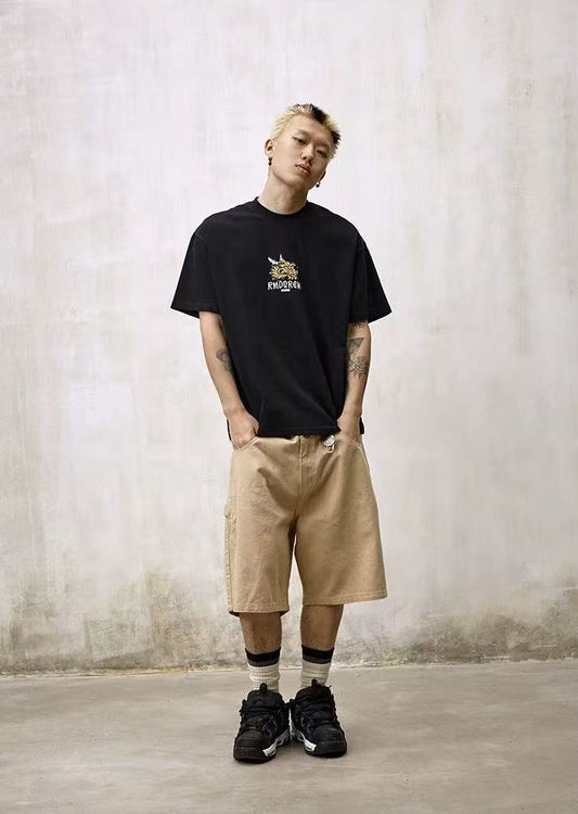 REMEDY Cartoon Dragon Print Short-sleeve T-shirt