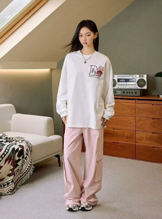 MEDM Butterfly Garden Embroidered Long-sleeve T-Shirt