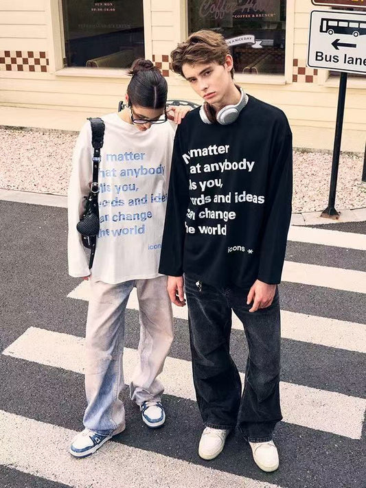 ICONSLAB Mosaic Text Long Sleeve T-shirt