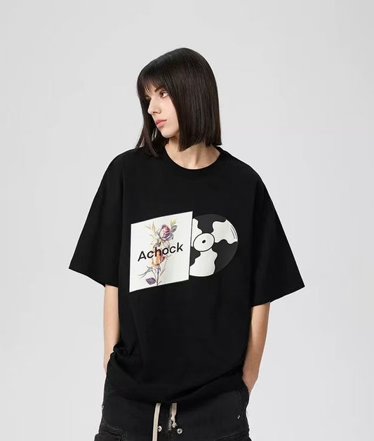 ACHOCK Fun Disc Print T-shirt