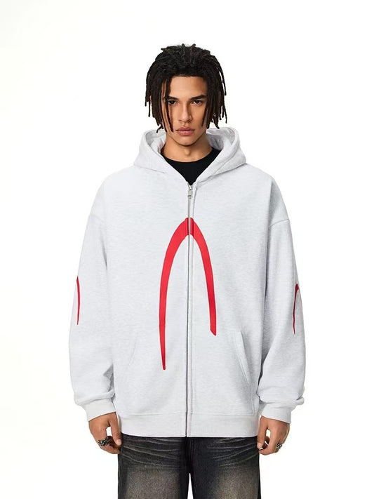 ACHOCK Hip Hop High Street Hooded Zipper Sweatshirt