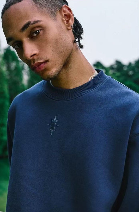 REMEDY Octagram Star Logo Print Sweater