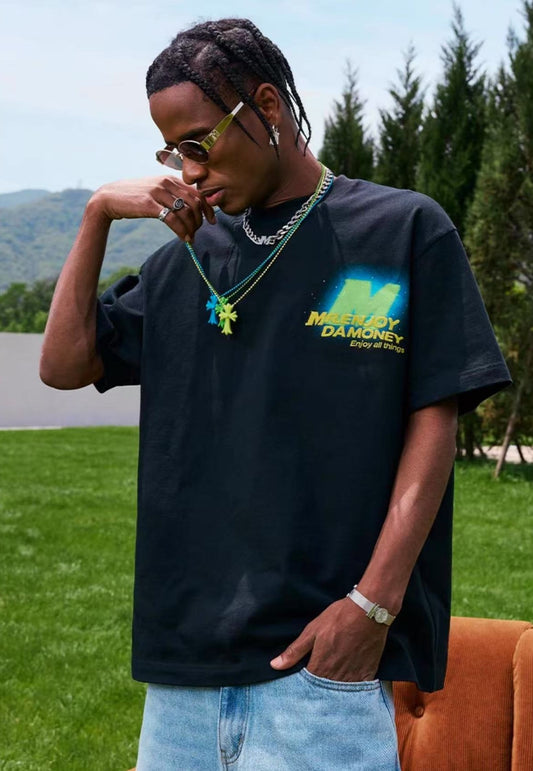 MEDM Circular Font Short Sleeve T-Shirt