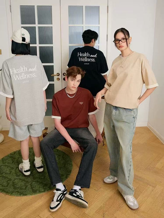 ICONSLAB Fake Two-piece Contrasting Text T-shirt