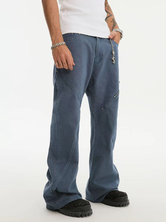 STK Vintage Waterwashed Curved Blade Flared Jeans